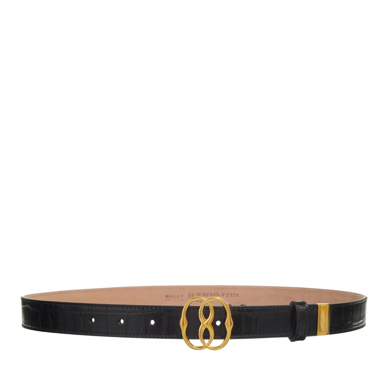 Bally Ledergürtel Emblem 25 Fin Black+Oro(Image 3)