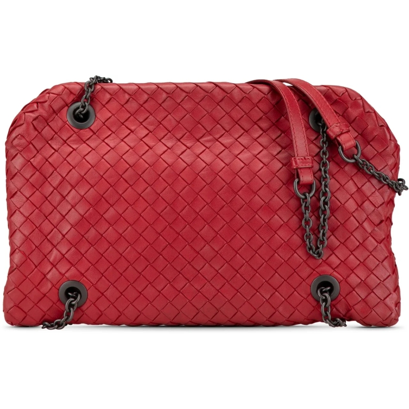 Bottega Veneta Sac à bandoulière Nappa Intrecciato Duo Shoulder Bag rot