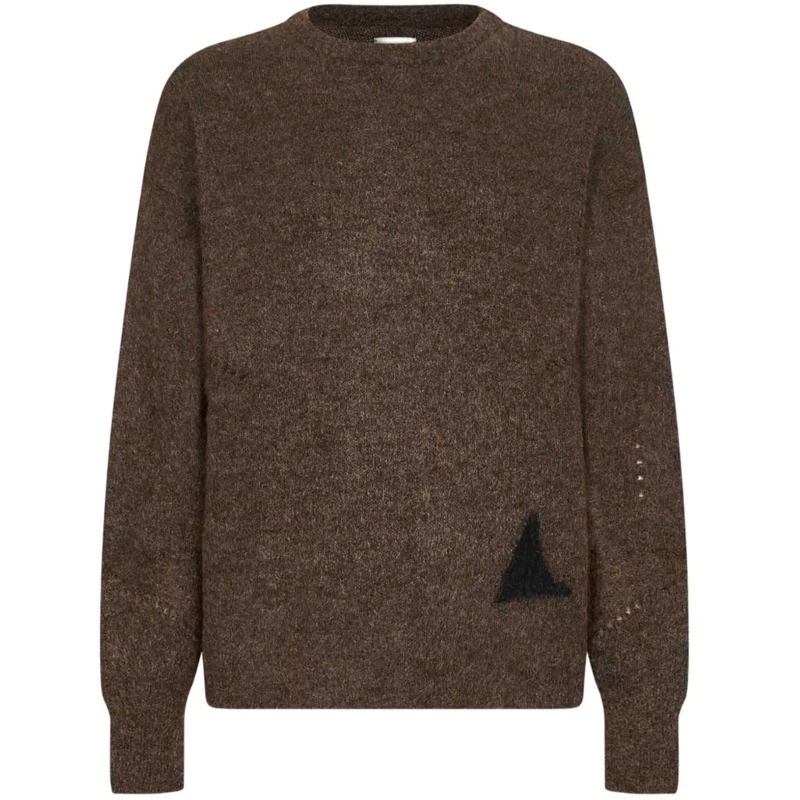 Roa Pullover Dropstitch Mohair Knit Crewneck Brown braun