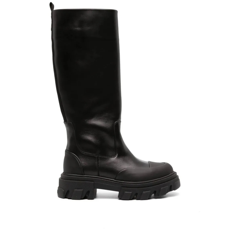 GANNI Bottes Cleated High Tubular Boot Black