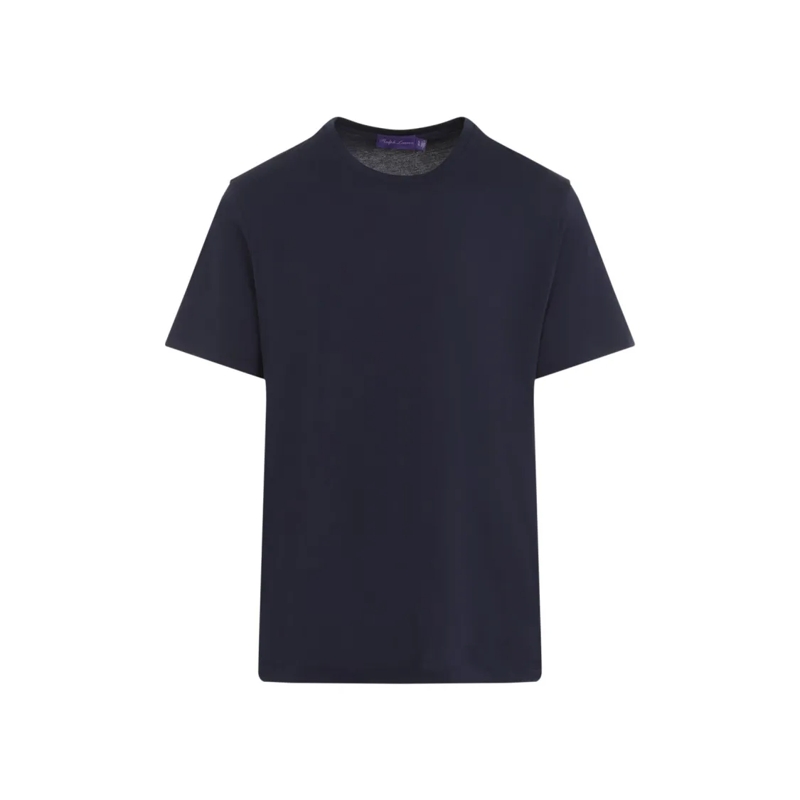 Ralph Lauren X Purple Label T-shirt Plain Deep Blue Crew Neck T-Shirt Blue