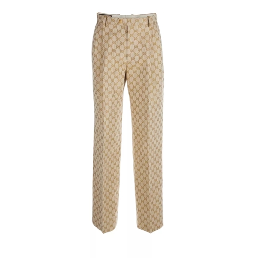 Gucci Linen/Cotton GG 2014 beige/brown Kostymbyxor