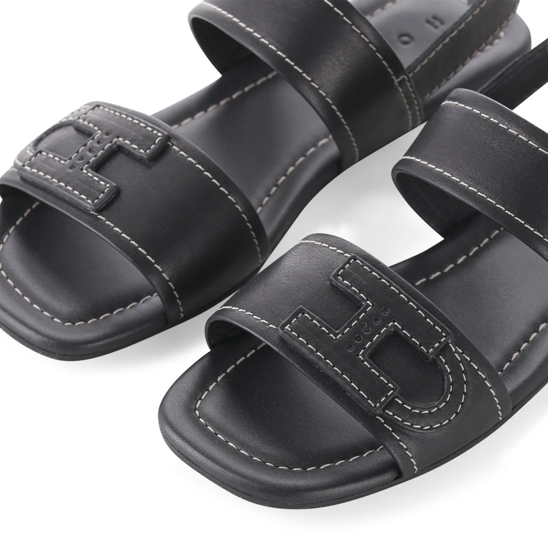 Hogan Schnürschuhe Sandalen aus Leder schwarz(Image 4)