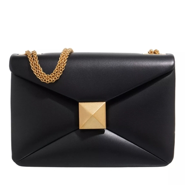 Valentino black purse with best sale gold chain