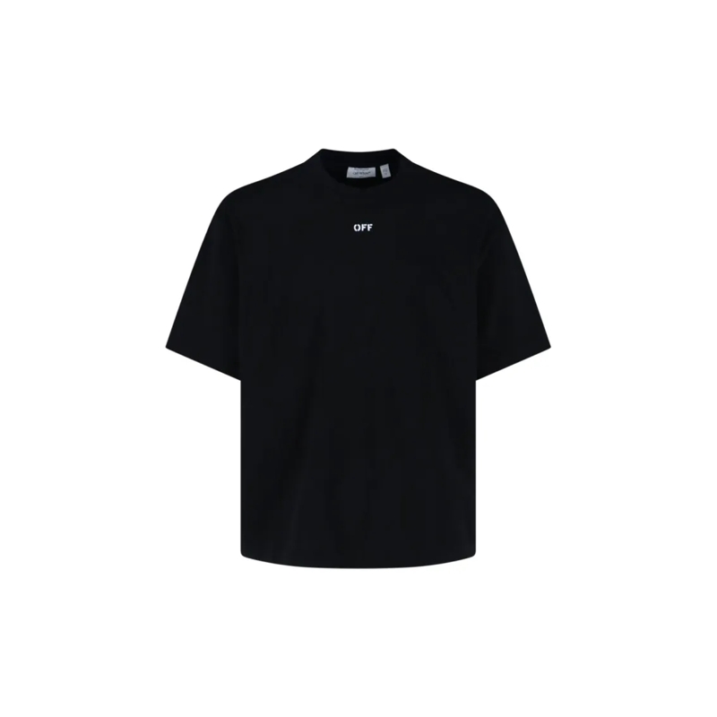 Off-White T-shirt Chain Arrow Black Cotton T-Shirt With Iconic Logo  Black