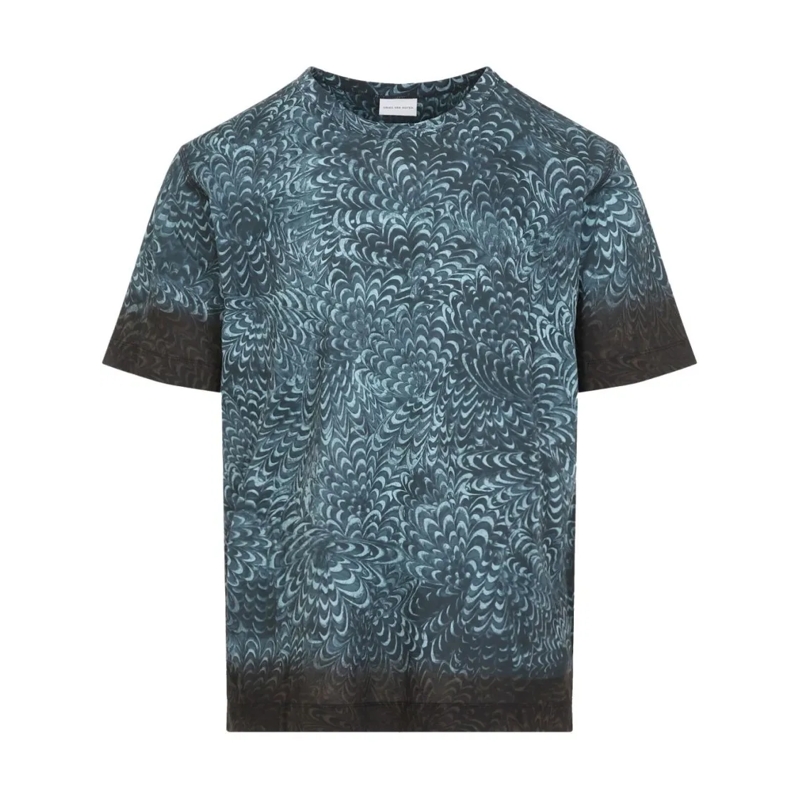 Dries Van Noten T-Shirt Teal Blue Short-Sleeve T-Shirt Grey