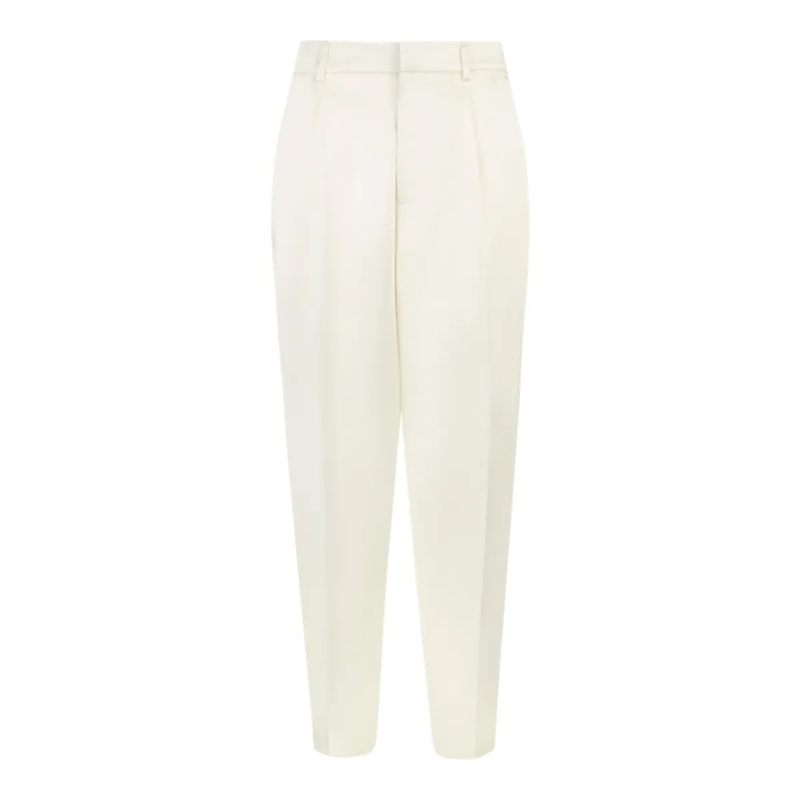 Philipp Plein Hose Satin Dame Fit Trousers weiss