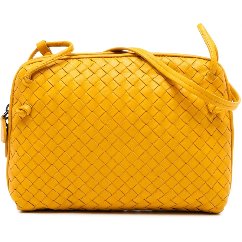 Bottega Veneta Schultertasche Nappa Intrecciato Nodini Crossbody gelb