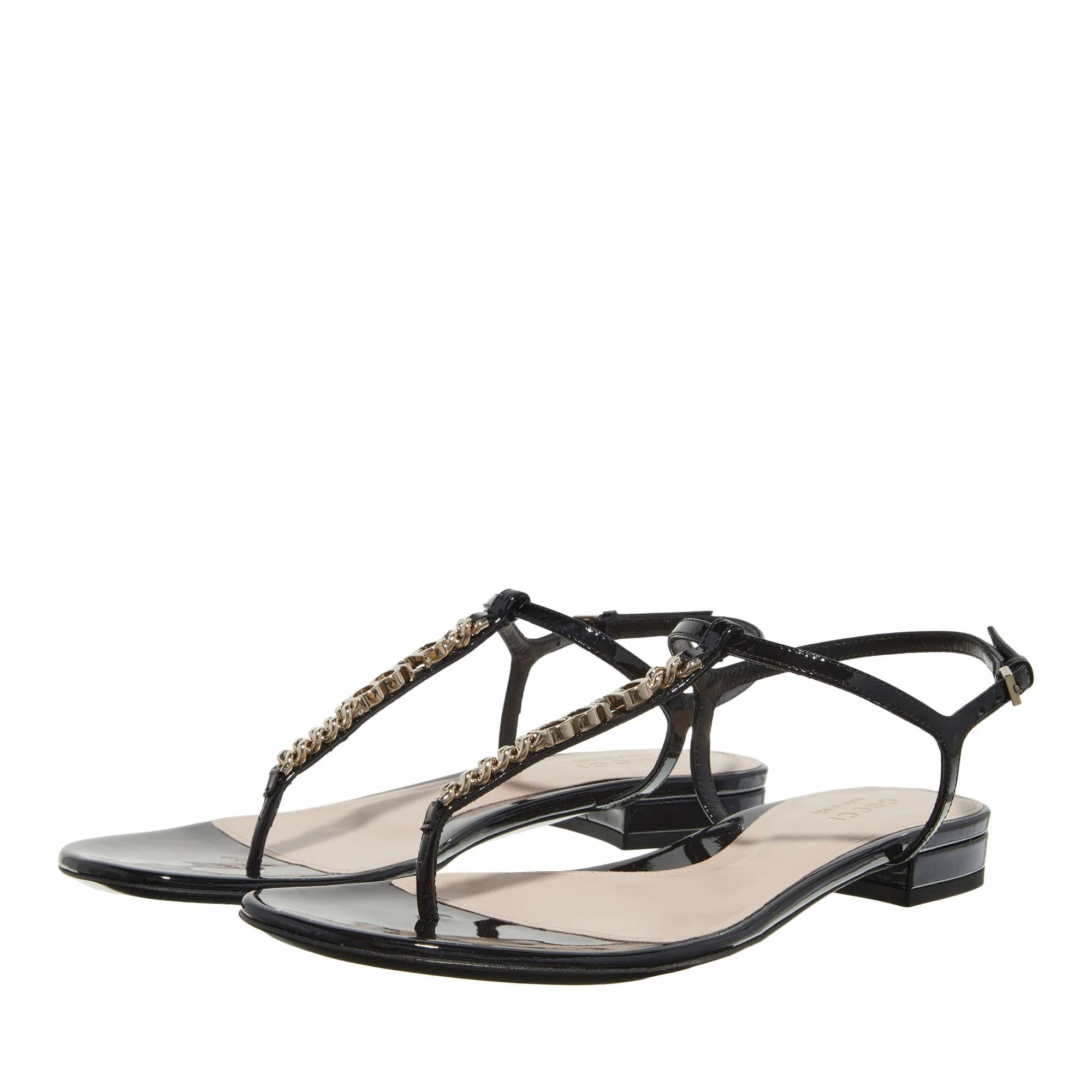 Gucci Sandalen & Sandaletten - Signoria T Strap Sandals - Gr. 37 (EU) - in Schwarz - für Damen