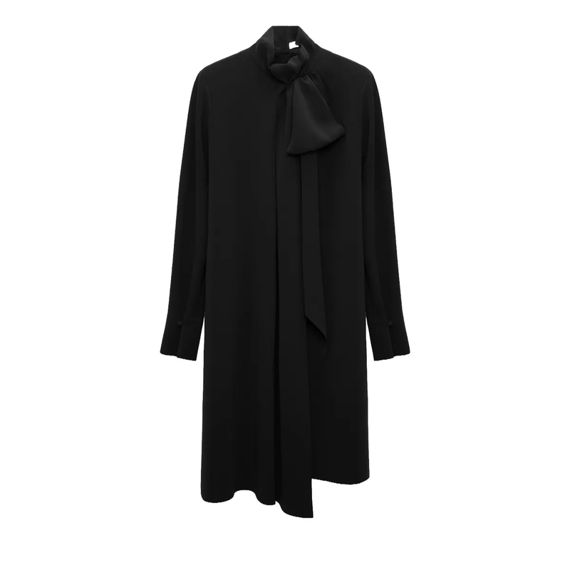 Dorothee Schumacher Jurk STATEMENT DRAPE dress vinyl black