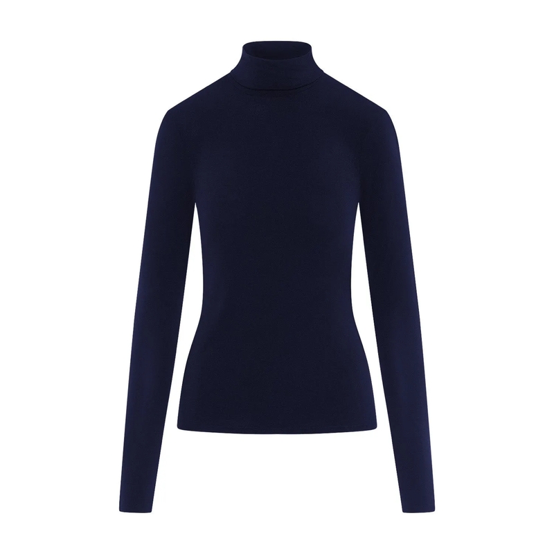 Marc Cain Longsleeve Langarmshirt mit Rollkragen blau