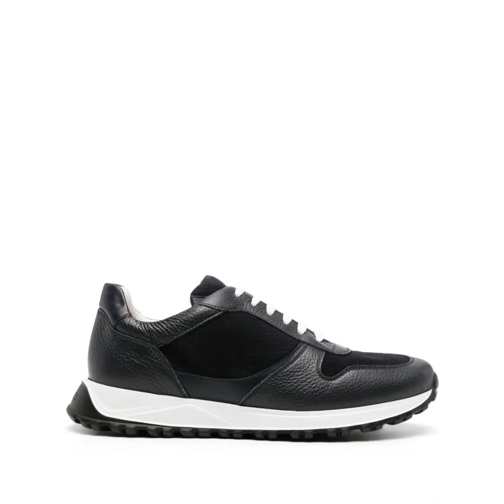 Doucal's Low-Top Sneaker Round-Toe Panelled Sneakers Black