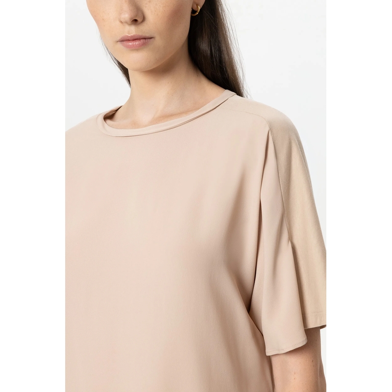Luisa Cerano Top T-Shirt aus Seiden-Mix cappuccino(Image 5)