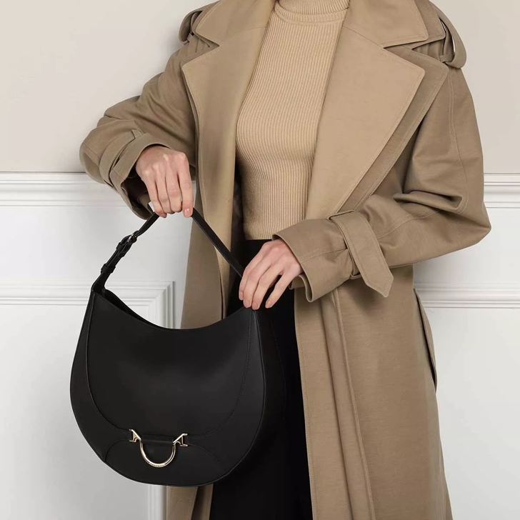 Borbonese Hobo Bag Medium Nero Hobo Bag