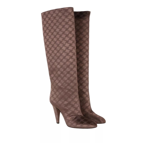 Fendi Karligraphy High Heeled Boots Brown Stiefel