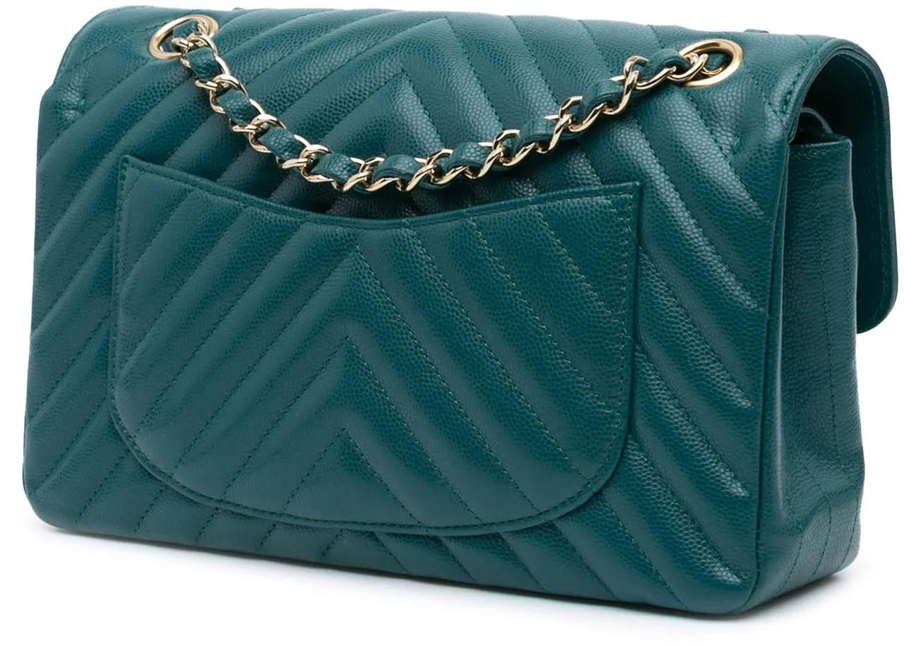Thumbnail - Chanel Hobo Bags - Small Classic Chevron Caviar Double Flap - Gr. unisize - in Blau - für Damen