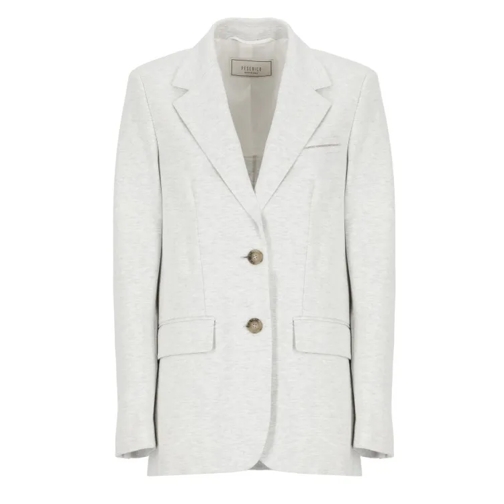 Peserico Grey Cotton Jacket White Blazer