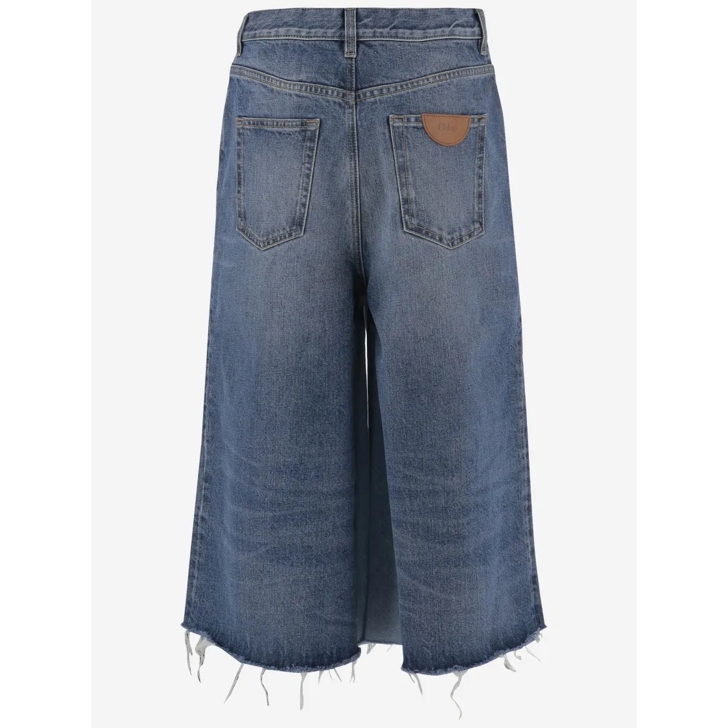 ショートパンツ CHLOE PATCHWORK DENIM BERMUDA SHORTS CHLOE - Patchwork denim bermuda shorts | Leam Roma - Luxury