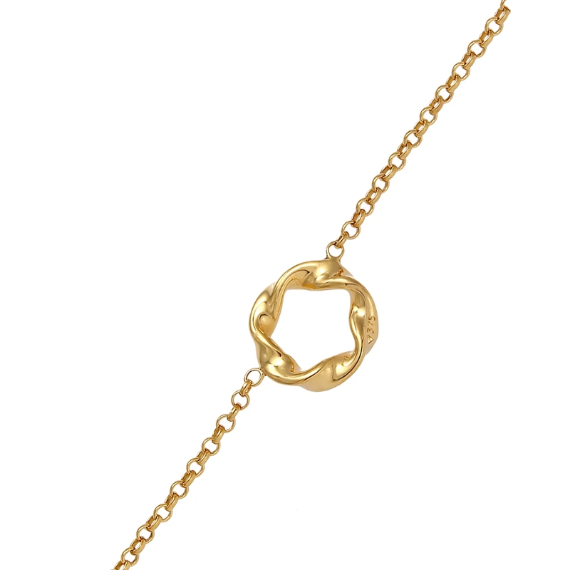 Elli Choker Halskette Choker Erbskette Kreis Design Twisted 37 gold(Image 4)