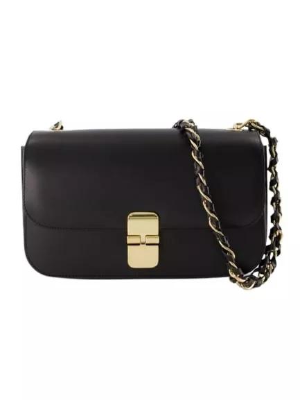 A.P.C. Shopper - Grace Baguette Chaine Bag  - Leather - Black - Gr. unisize - in Schwarz - für Damen