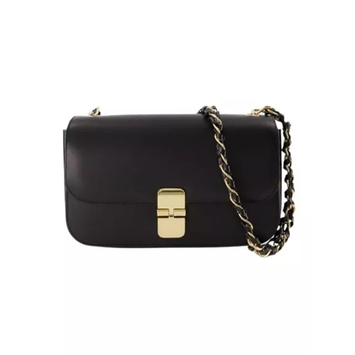 A.P.C. Grace Baguette Chaine Bag  - Leather - Black Black Sac baguette