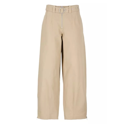 Jil Sander Cotton Tailored Trousers Neutrals 