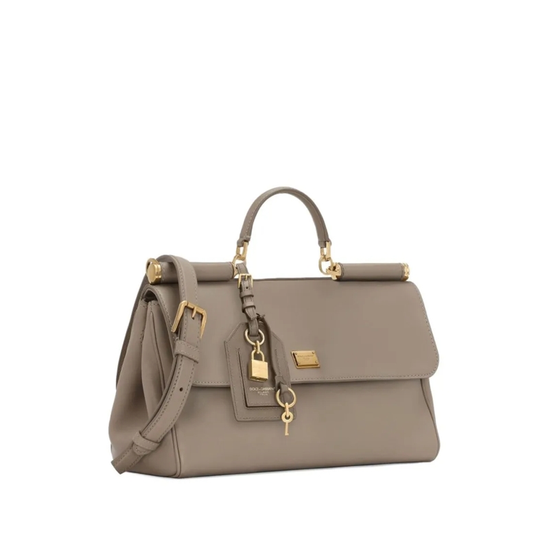 Dolce&Gabbana Schultertasche Structured Beige Handbag With Detachable Shoulder  Brown(Image 3)
