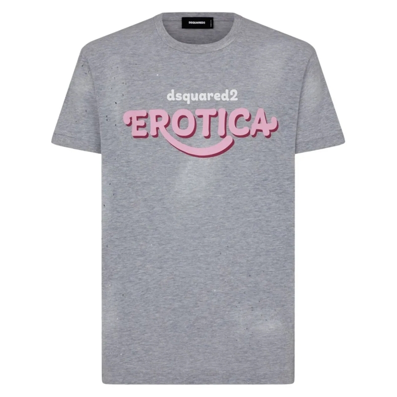Dsquared2 T-shirt Distressed Grey Cotton Jersey T-Shirt Grey