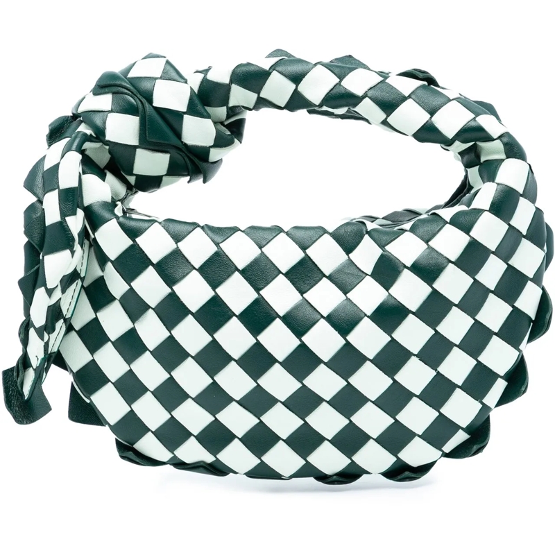 Bottega Veneta Schultertasche Mini Bicolor Nappa Intrecciato Dragon Jodie grün