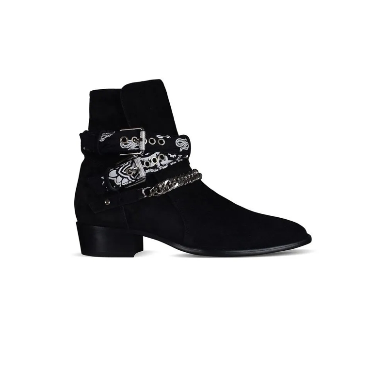 Amiri Stiefel Boots Bandana Buckle Black