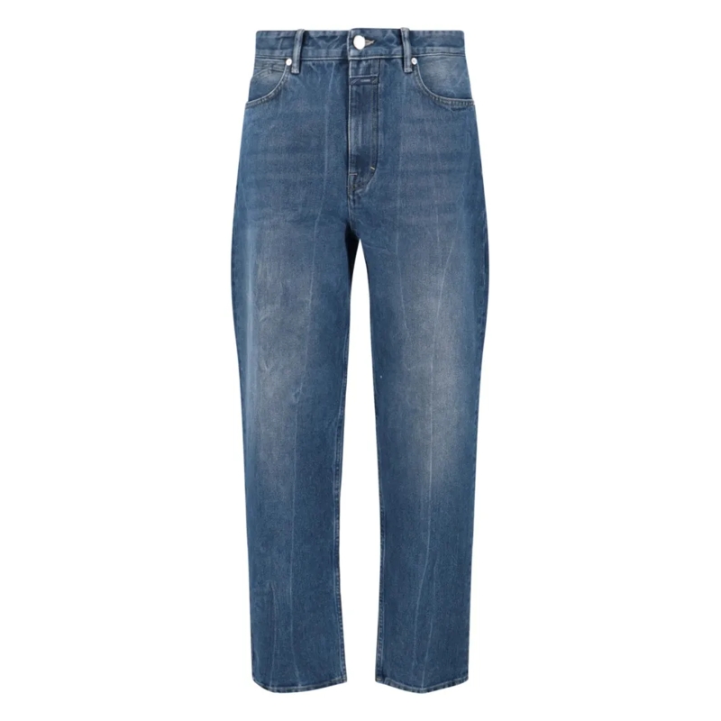 Closed Jeans High-Waisted Straight-Leg Denim Jeans With Worn-In Blue