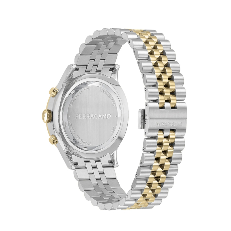 Salvatore Ferragamo Chronograph Quarz Chronograph Uhr Ferragamo Duo Chrono silber(Image 3)