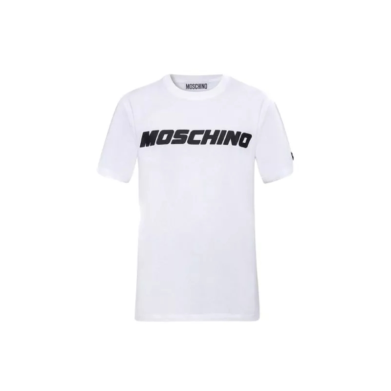 Moschino  White Logo Print Cotton T-Shirt White