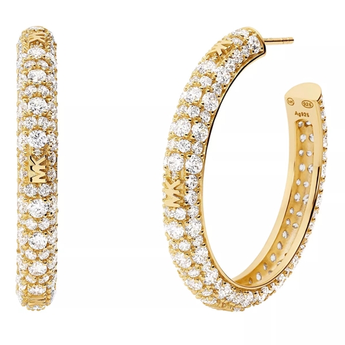 Michael Kors Pavé Logo Hoop Earrings 14k Gold-Plated Sterling Silver Ring
