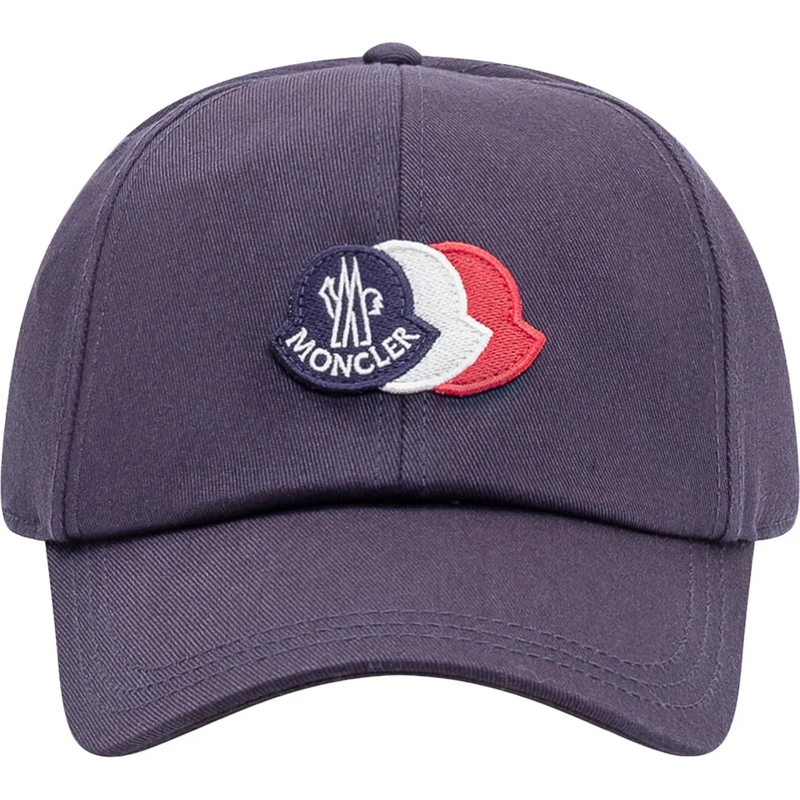 Moncler  Cappello Baseball con Logo Ricamato dunkelblau