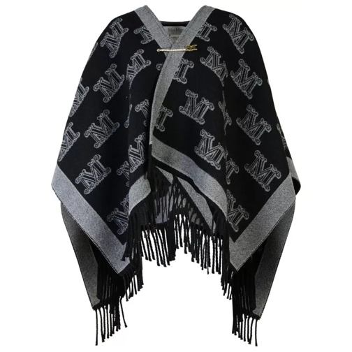 Max Mara Frine' Black Wool Cape Black 