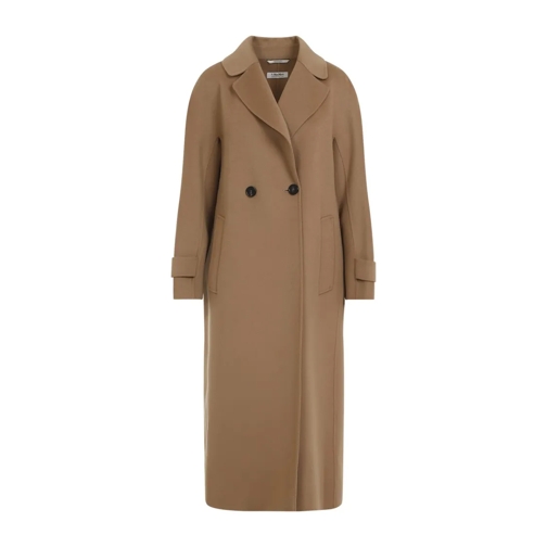 Max Mara Ebony Double-Breast Camel Coat Brown Cappotti di transizione