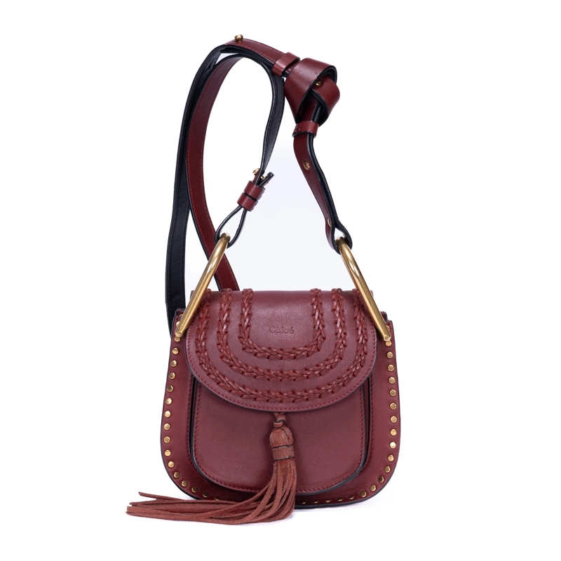 Chloé Crossbody Bag Braided Hudson Small burgund
