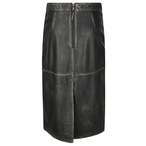 P.A.R.O.S.H. Midi-Röcke Midi Leather Skirt Black