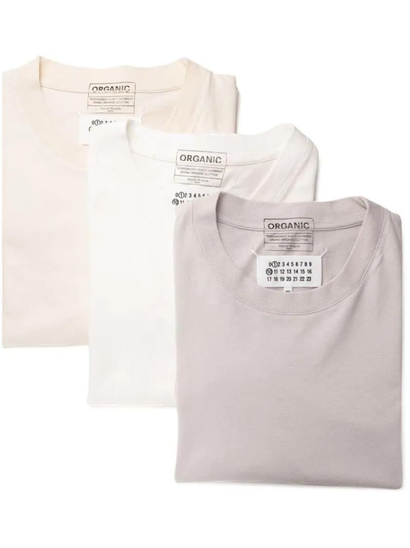 Maison Margiela - Three-Pack Logo T-Shirt - Größe S - bunt