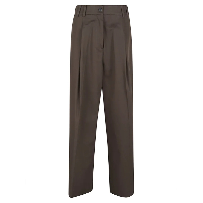 P.A.R.O.S.H.  Wide-Leg Cotton Trousers With Dart Detailing Grey