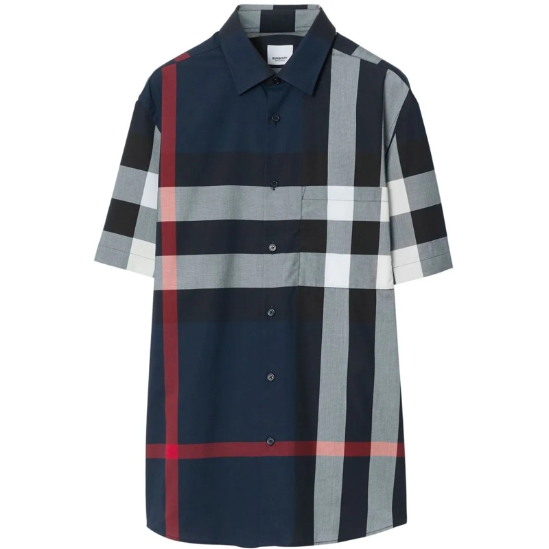 Burberry Legeres Oberteil Check Shirt – Blue Blue