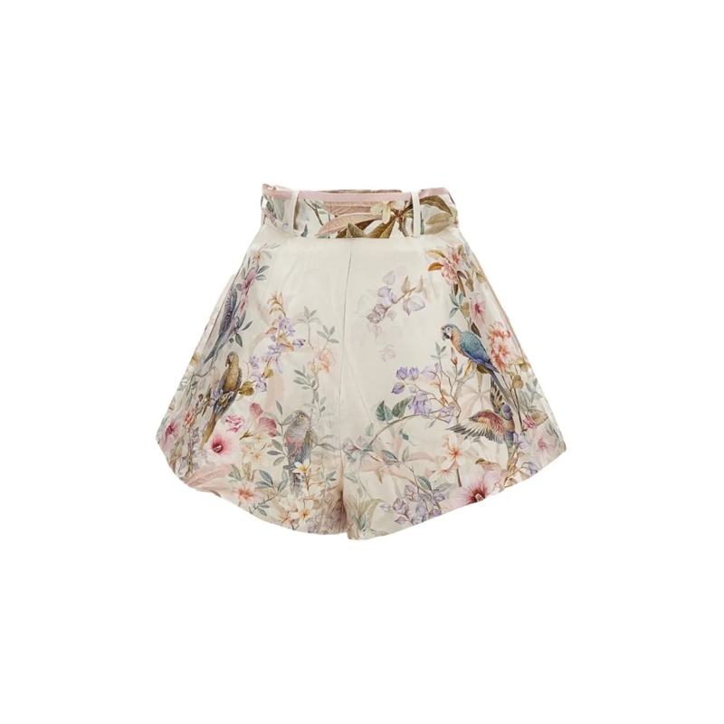 Zimmermann Legere Shorts Rebellion Tuck Shorts Neutrals(Image 2)