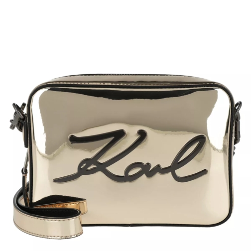 Karl Lagerfeld K/Signature Gloss Camera Bag Gold  Crossbody Bag
