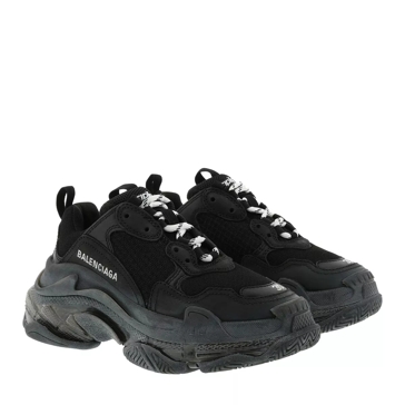 Balenciaga triple s hot sale clear sole black