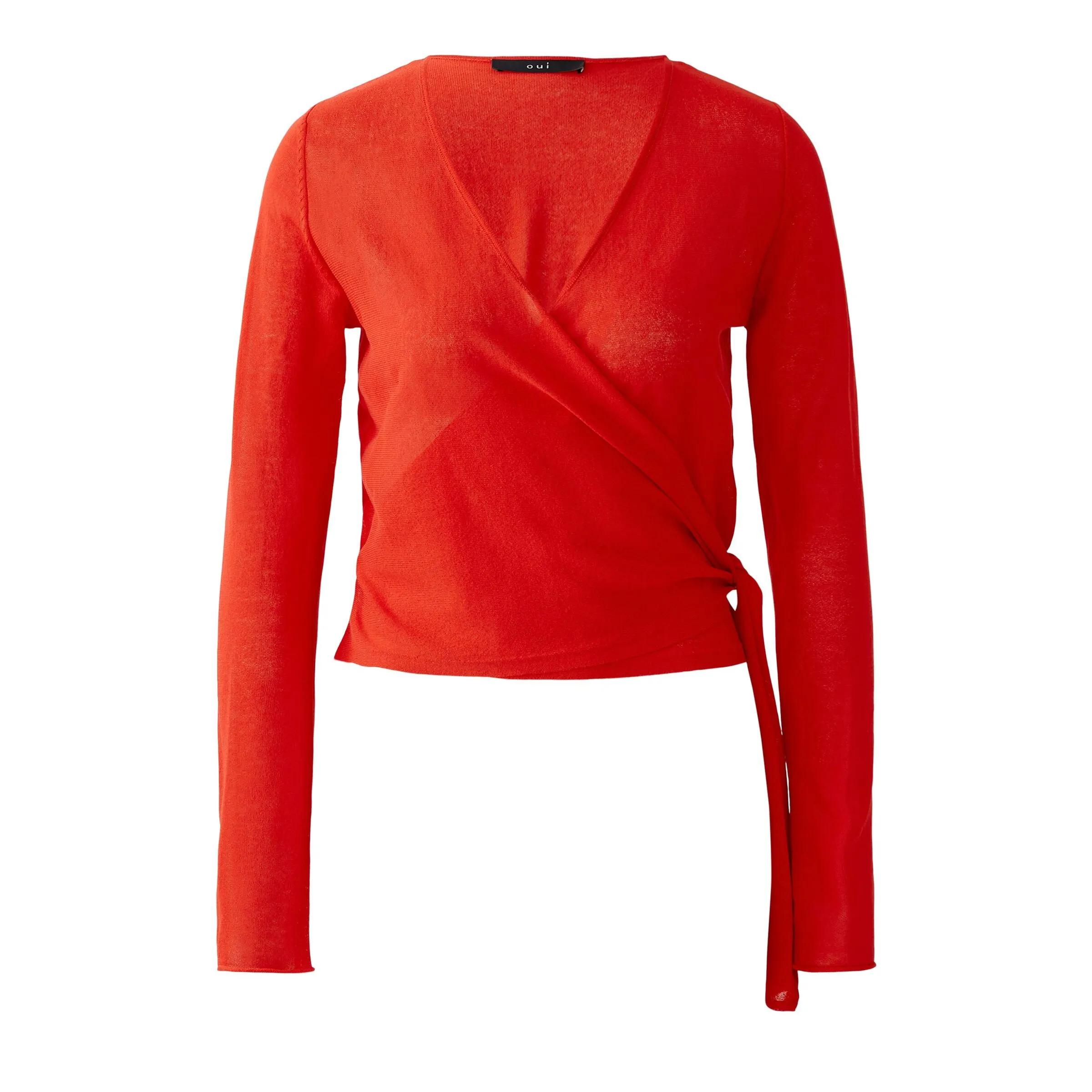 Thumbnail - Oui - Strickjacke - Größe 38 DAMEN - rot