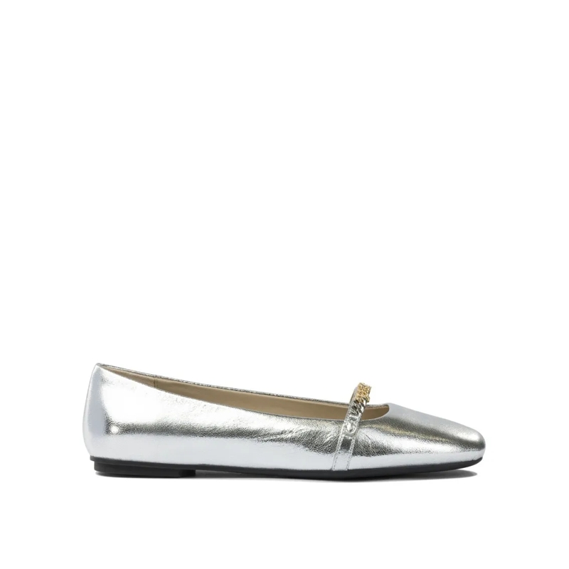 Pinko Ballerinas Leather Ballet Flats With Square Toe White