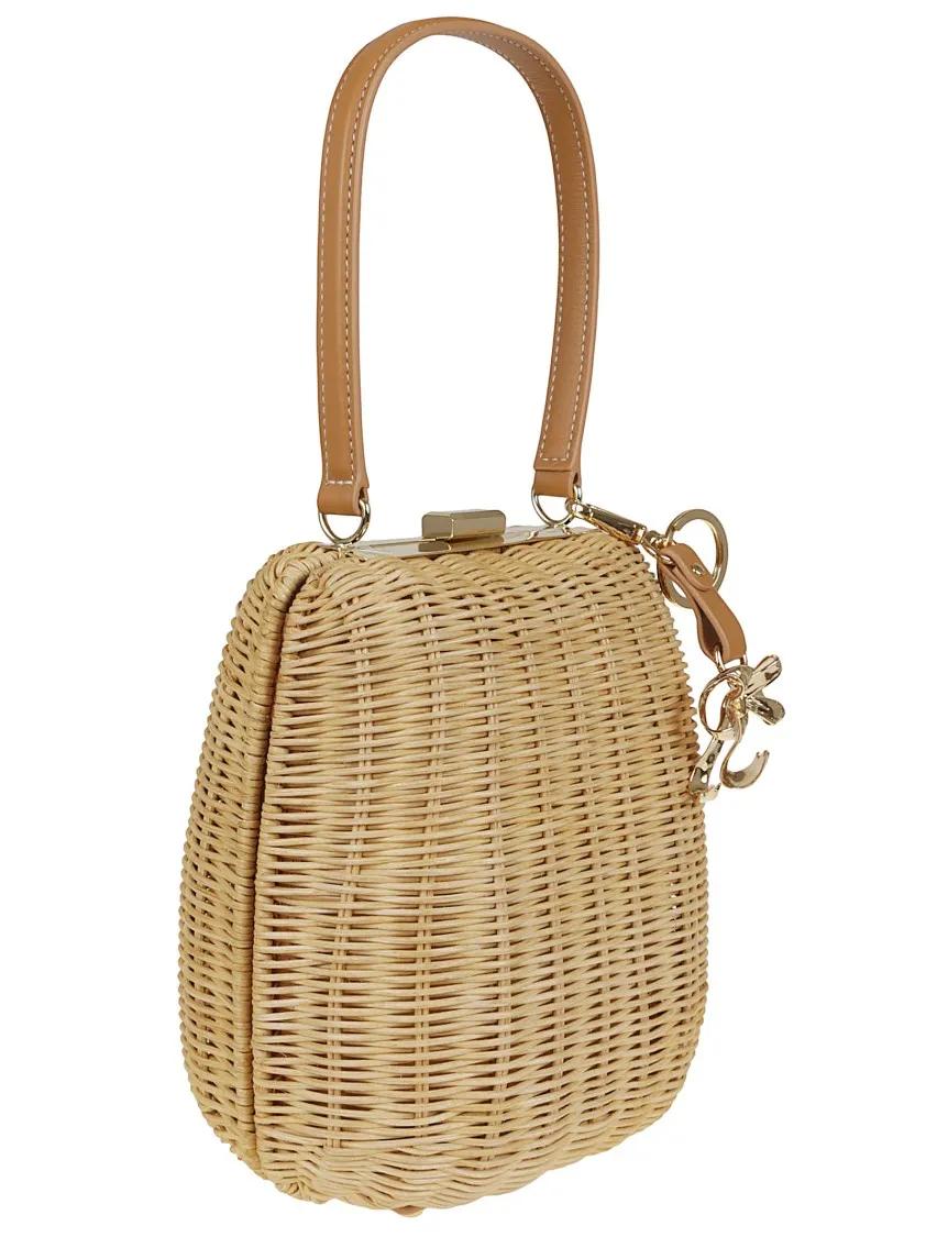 Self-portrait Crossbody bags Brown Rattan Bag With Keychain in bruin