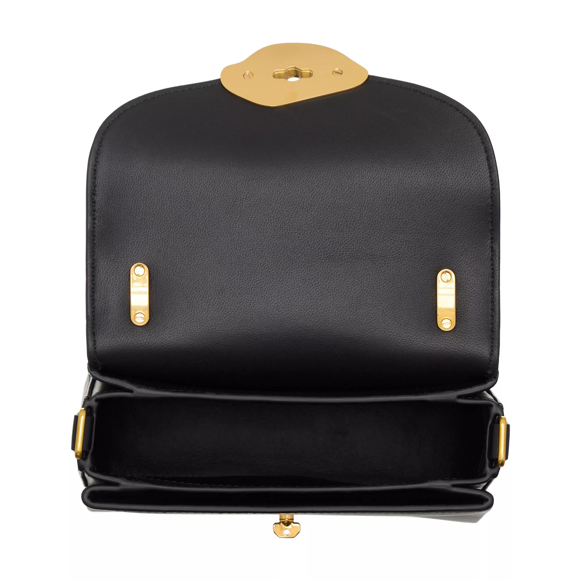 Mulberry Satchels Small Lana Top Handle High Gloss Leather in zwart