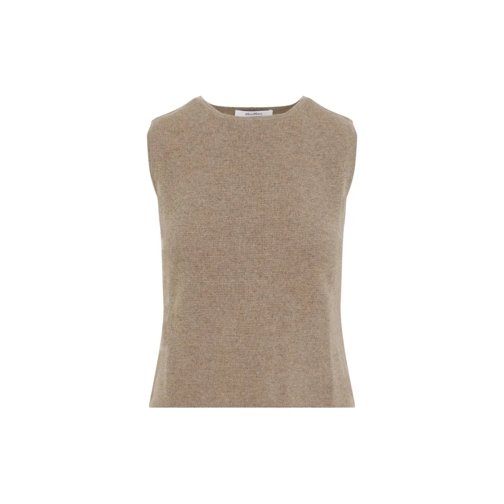 Max Mara Fosco Knit Tank Top Brown Blusar